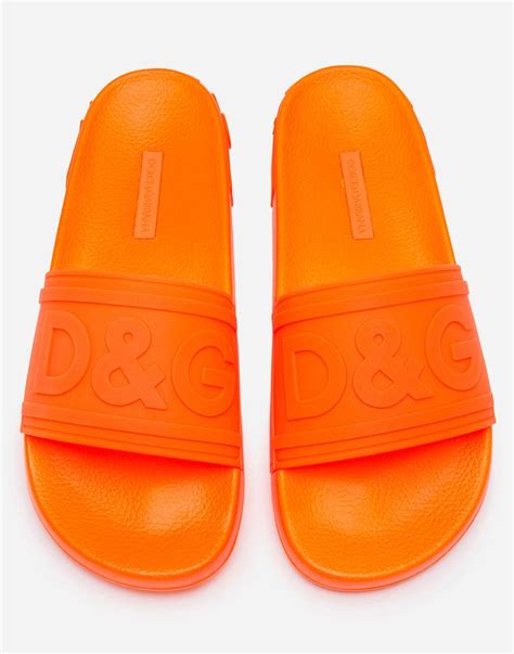 dolce gabbana orange slides|dolce and gabbana jelly sandals.